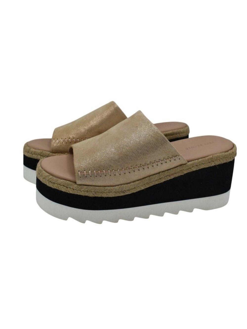 Free People Womens Size 8 Santorini Espadrille Rose Gold Slide Sandals Shoes